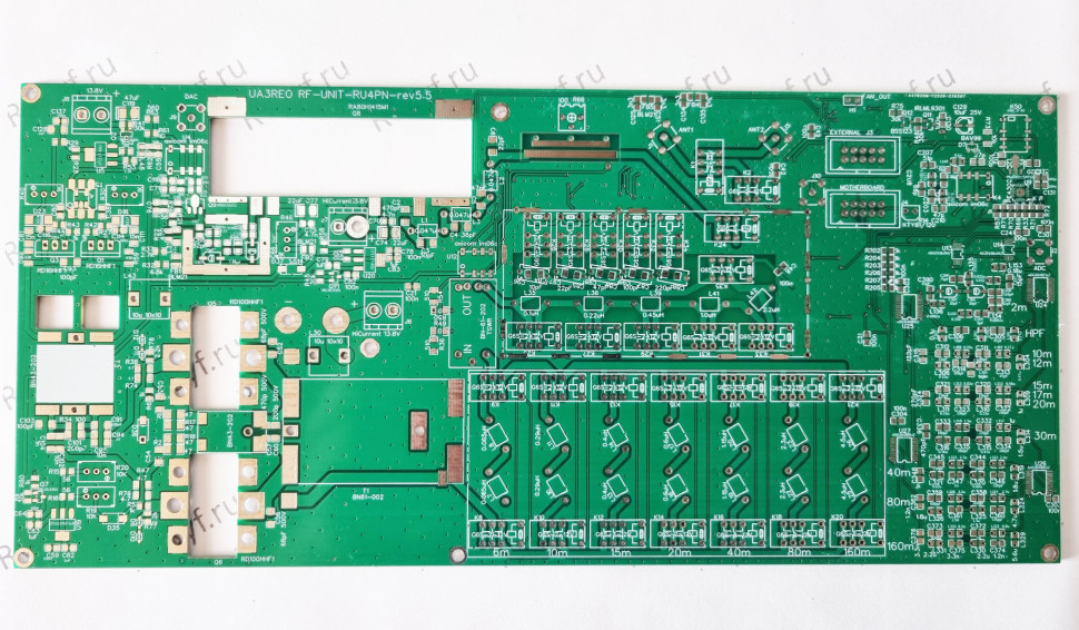 Печатная плата ВЧ блока трансивера "Волк" на 100Вт (RF-UNIT-BIG-RU4PN-rev5.5)
